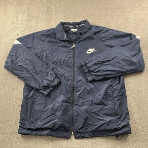 Vintage Nike Jacket Adult Extra Large Blue Full Zip Silver Tag Long Sleeve Men's